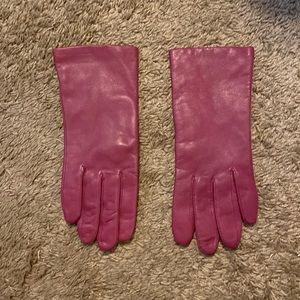 Pink Leather gloves